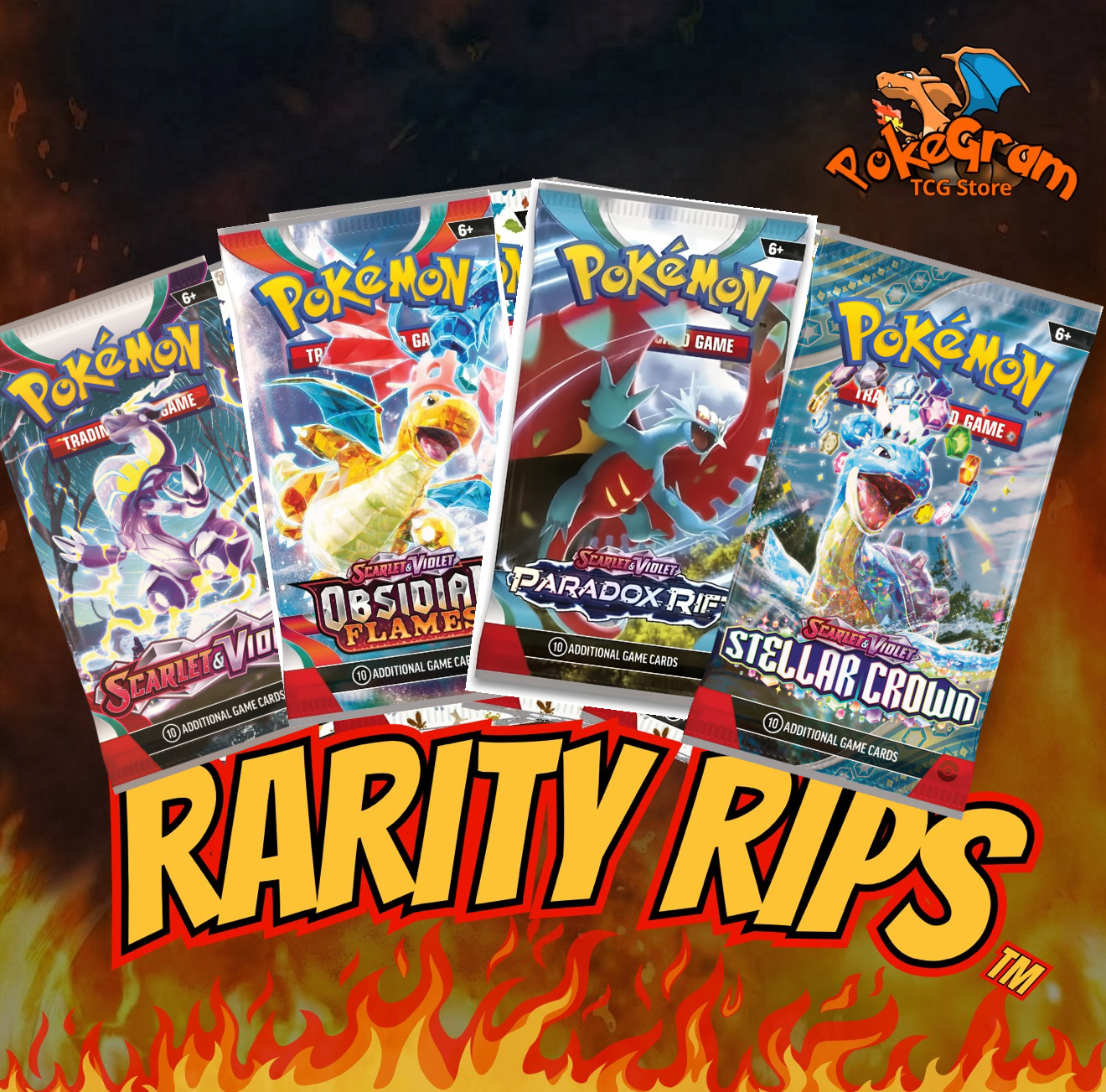 RR Scarlet & Violet Sets Booster Packs Rarity Rips