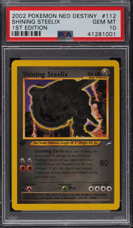 PSA 10 2002 Pokémon Neo Destiny Shining Steelix (1ST Edition) #112