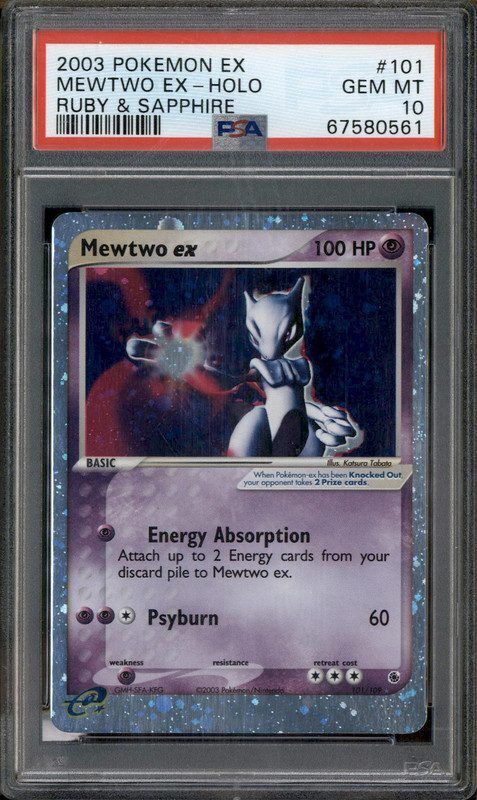 PSA 10 2003 Pokémon ex Mewtwo ex-Holo Ruby and Saphier #101